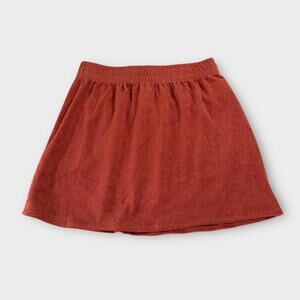 Charlie Holiday Textured Mini Skirt Women's‎ 6 Orange Rust Elastic Waist NWT